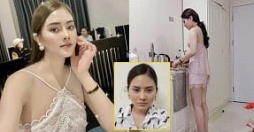 พ่อเลี้ยงบดขยี้เด็กผู้หญิงคนใหม่ที่เลียหีสีชมพูที่เต็มไปด้วยน้ำ